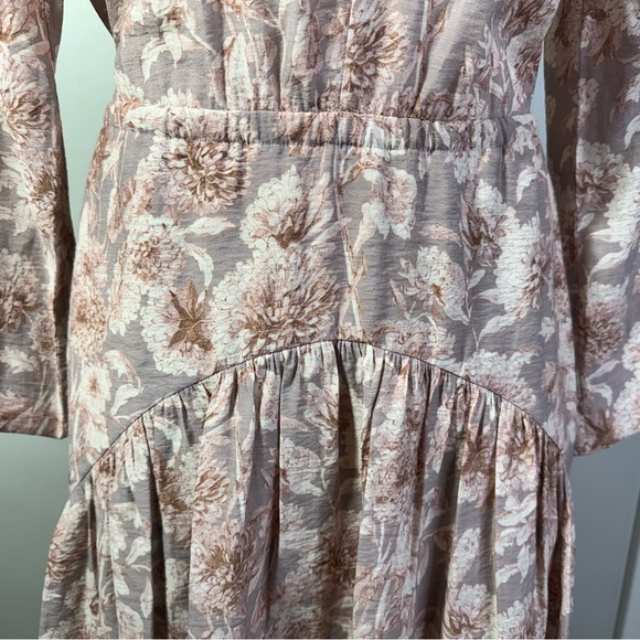 Vince Dahlia Pink Floral Print V-neck Dress, Open Back, Size XS - Picture 7 of 16